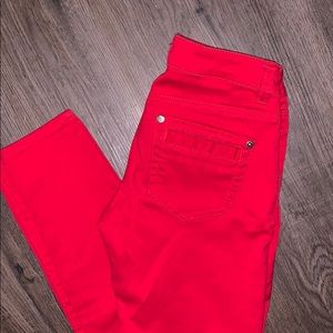 Red Stretch Skinny Pants